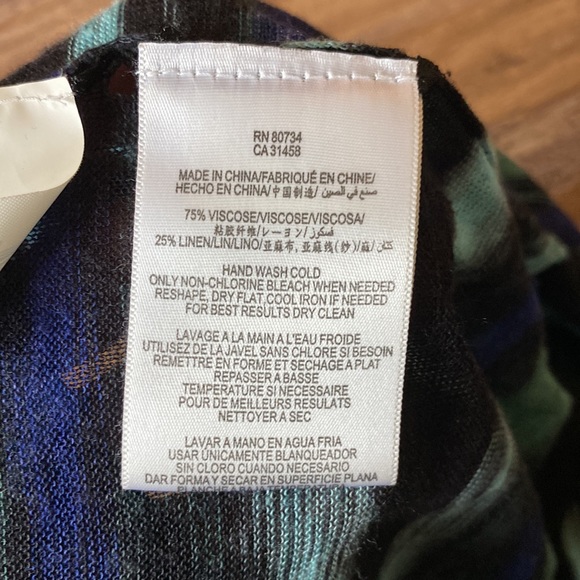 BCBG MaxAzria green blue black striped sweater size XXS - Picture 4 of 4